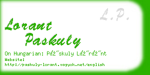 lorant paskuly business card